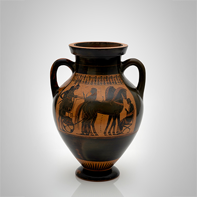 Greek script
							Attic Black-Figure Amphora